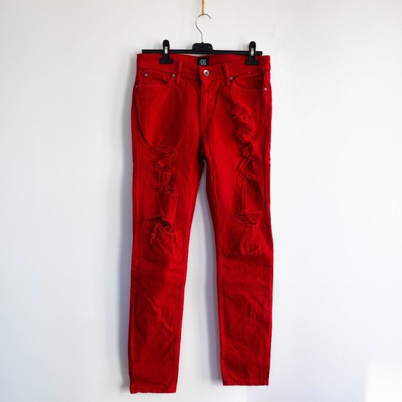 Urban Outfitters BDG Red Ripped Men's Jeans - Picture 1 of 5